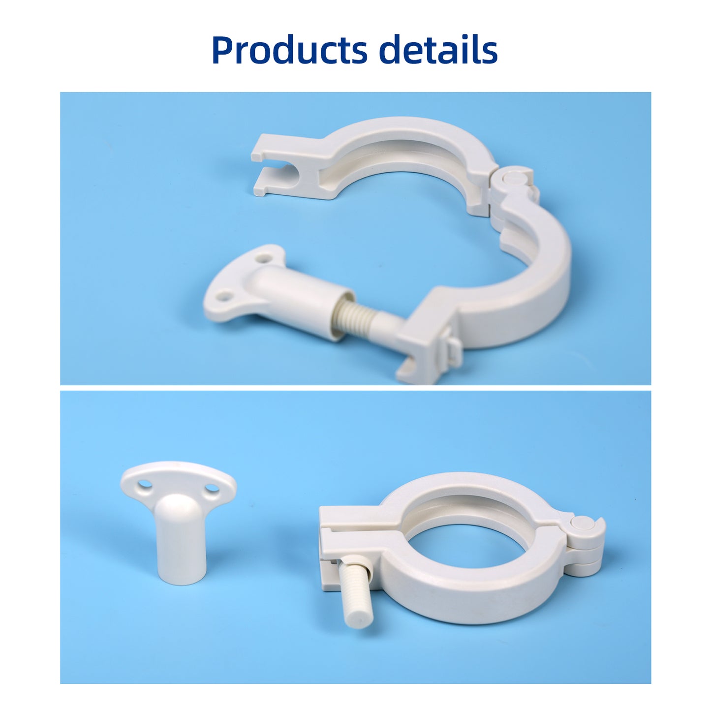 COBETTER Sanitary Tri Clamp Pharmaceutical PA+GF Tri-clamp with Wing Nut for Ferrule TC 1/pk