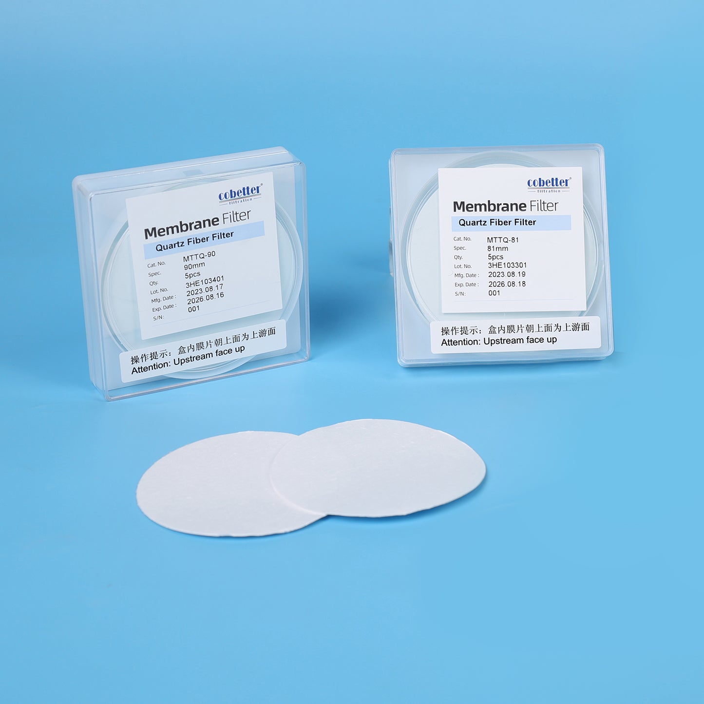 COBETTER Quartz Fiber Disc Membrane Filters, 10pcs/pk