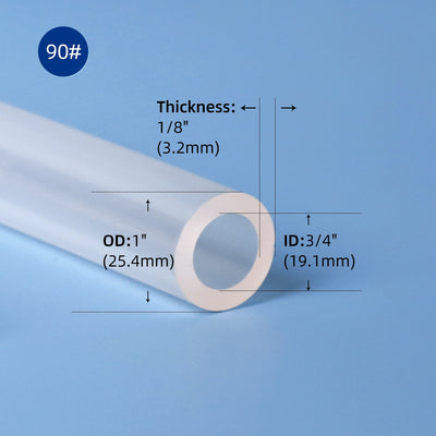 90# tubing, ID 3/4''(19.1mm), OD 1''(25.4mm), thickness 1/8''(3.2mm)
