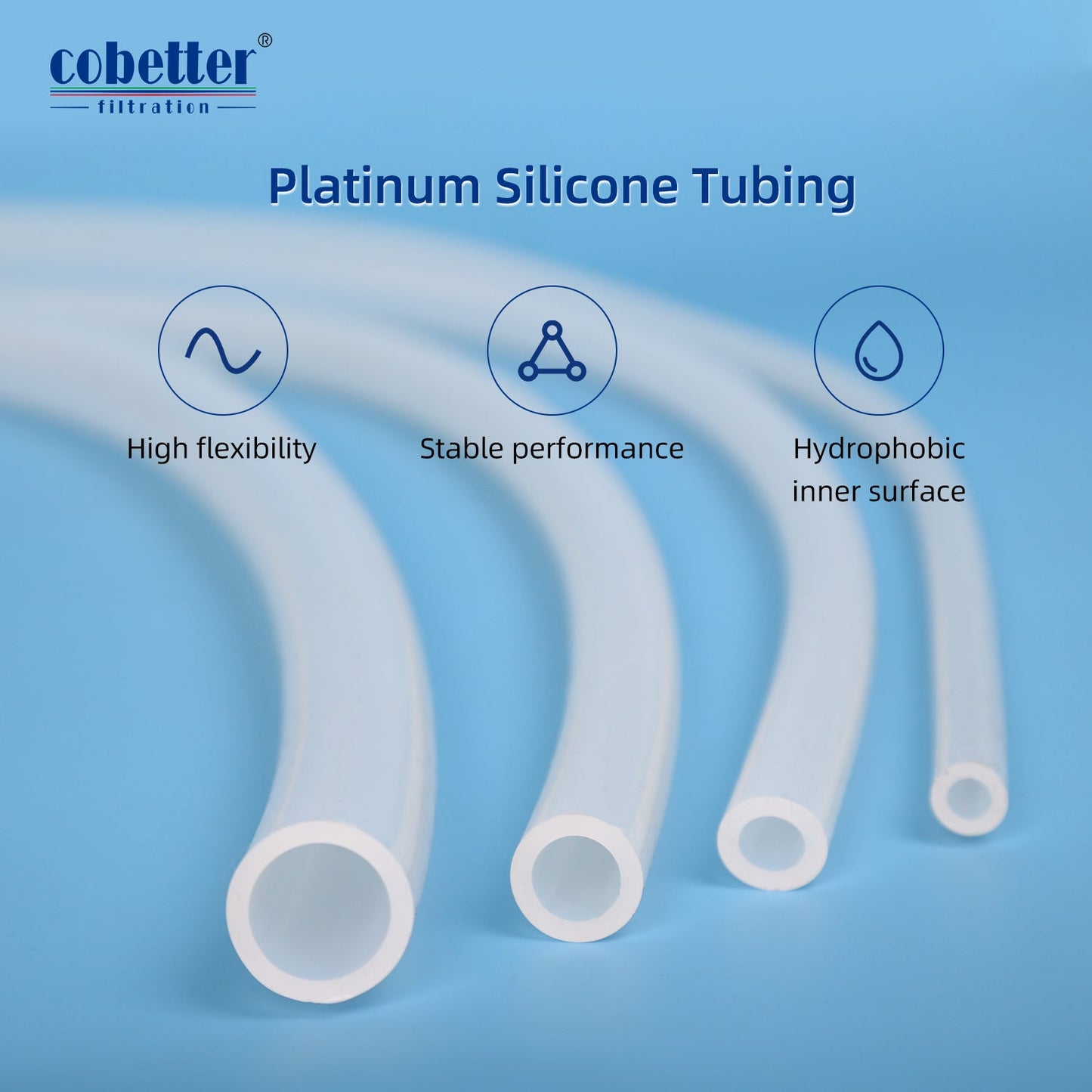 COBETTER 1m Lifemeta® STT Platinum Cured Silicone Tubing 10/pk