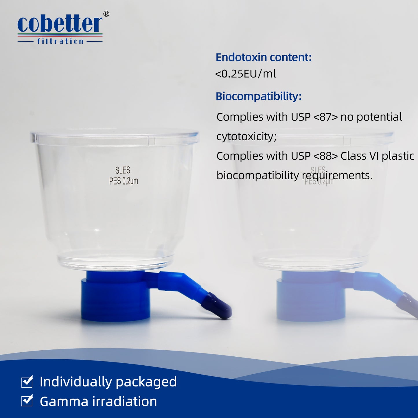 COBETTER Vacuum Filter Bottle Top Only with PES Membrane