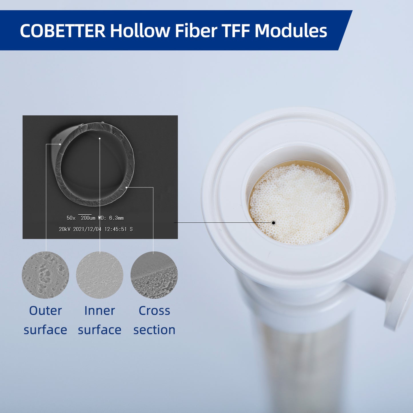 COBETTER 1mm Process Hollow Fiber TFF, mPES