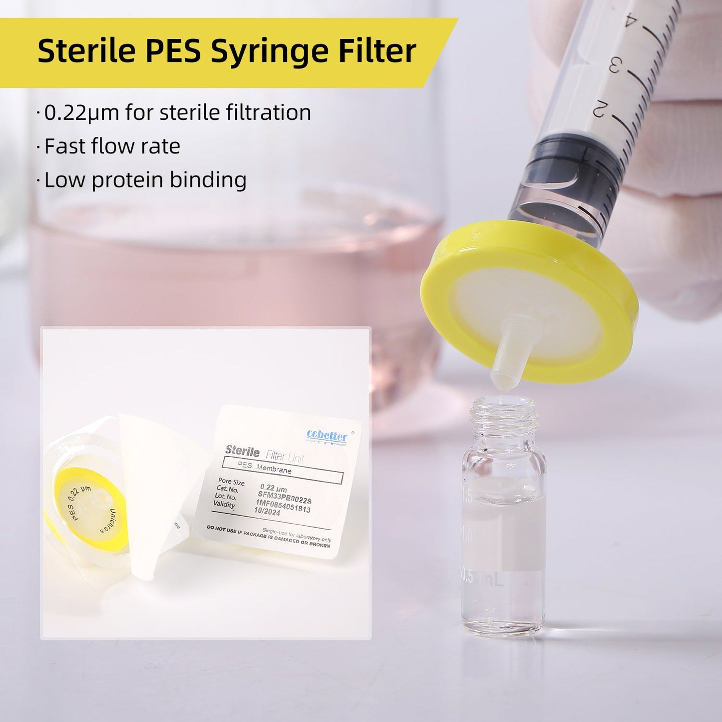 Syringe Filter Nylon 13mm Diameter, .22um Membrane with Polypropylene  Housing, RNase and DNase Free, STERILE