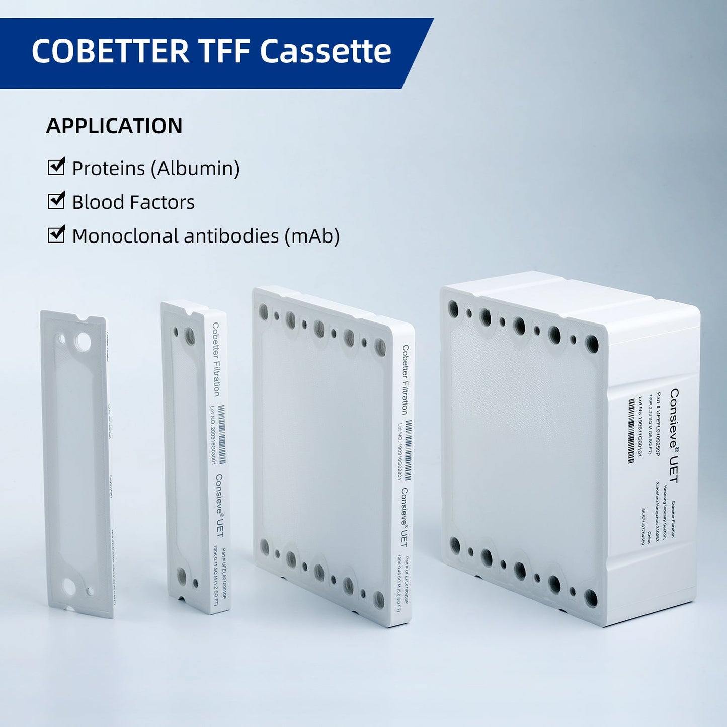 Cobetter lab tff cassette RC membrane applications