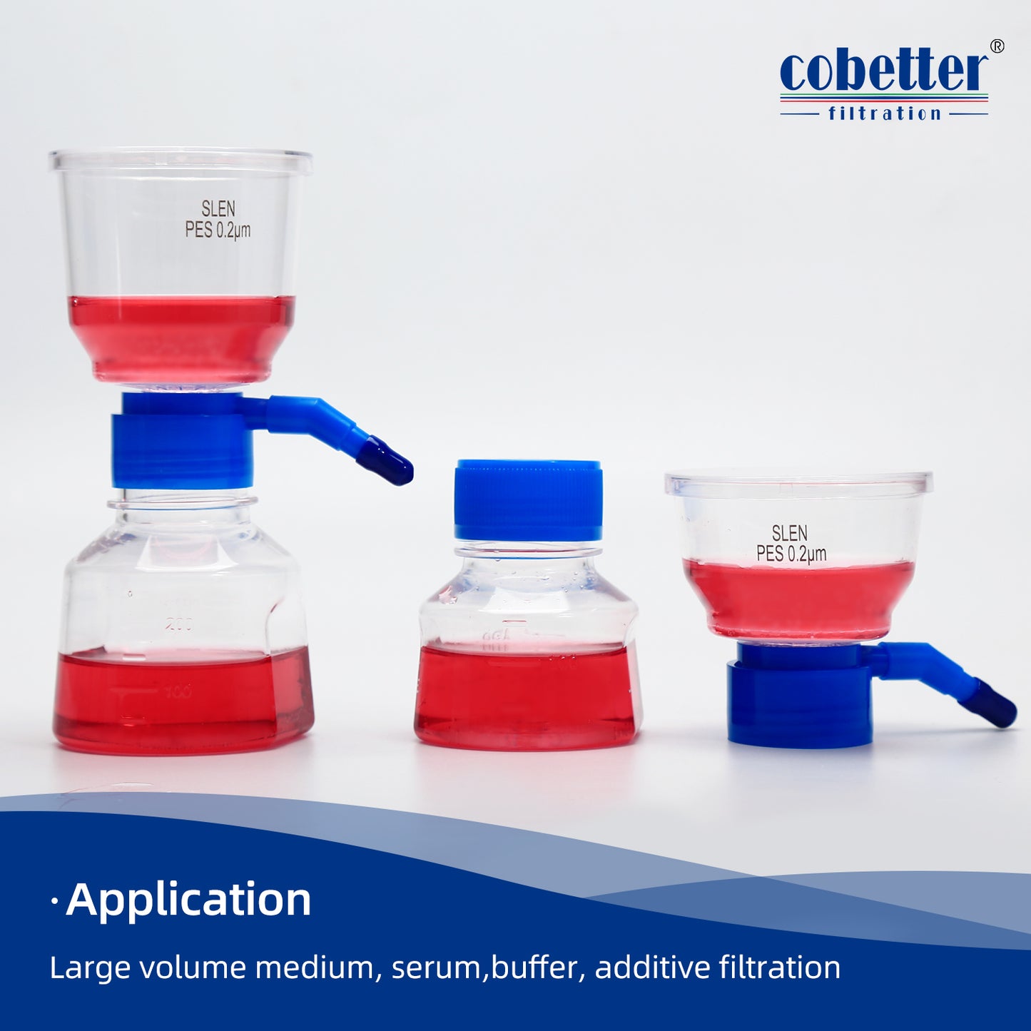 COBETTER Bottle Top Vacuum Filter Sterile Filtration System PES Membrane