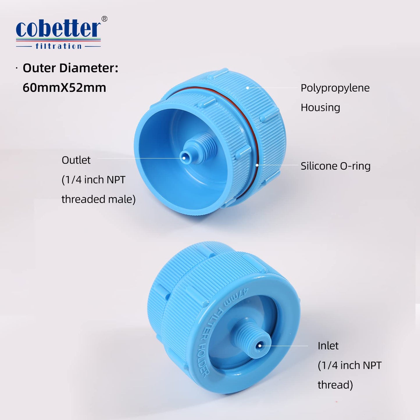 COBETTER Filter Holder Polypropylene Reusable for 47mm Disc Membranes